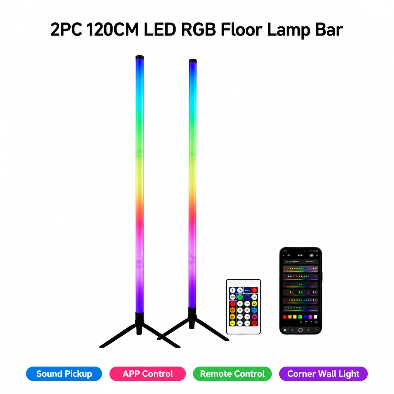 Lighting Decor For Bedroom - 2 Paket Lampu Lantai Sudut LED