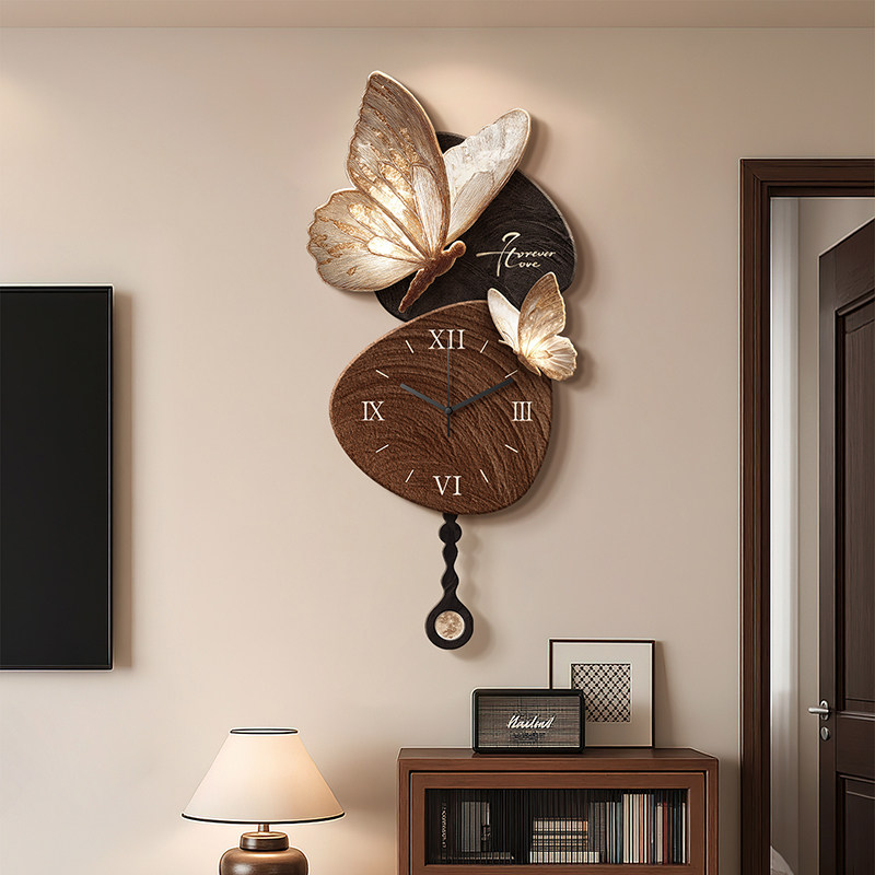 Lighting Home Decor Items - Jam Dinding Lampu Malam Desain Kayu