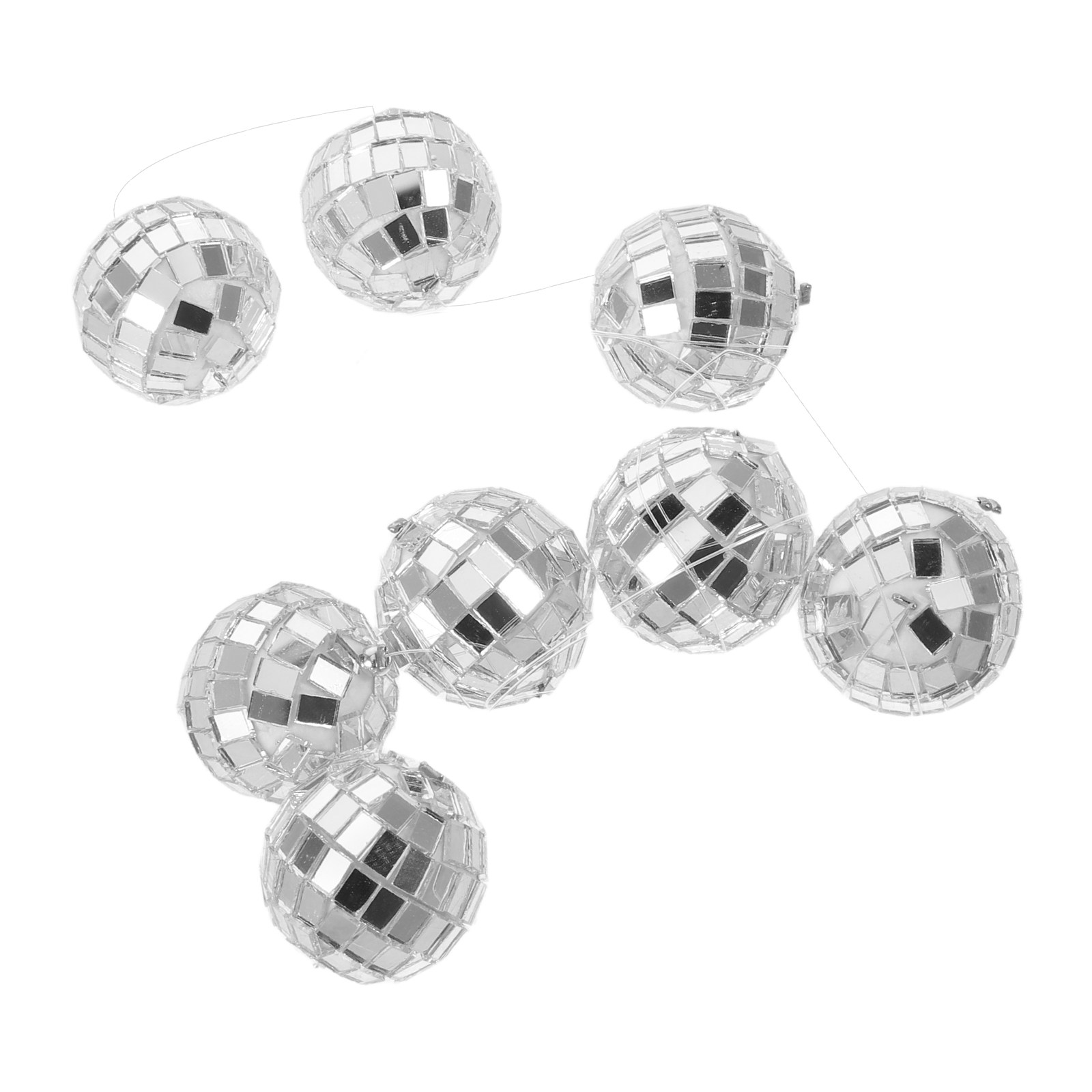 Disco Ball Mirror - 4Pcs Garland Bola Disko Perak, Dekorasi