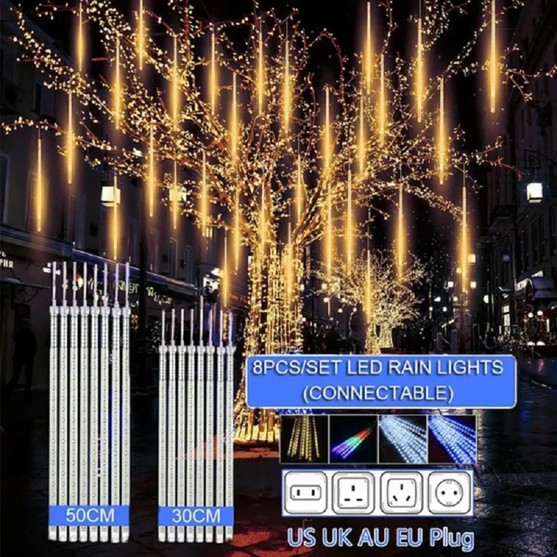 Decor Lighting Uk - Lampu setrip LED 8 tabung hujan
