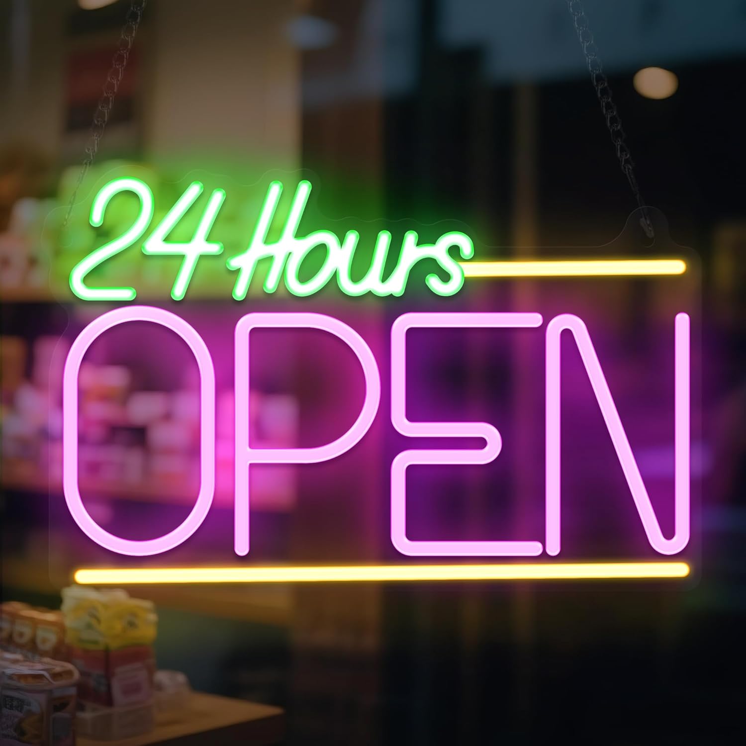 Decor Lighting Opening Hours - Lampu Neon LED USB 24 Jam