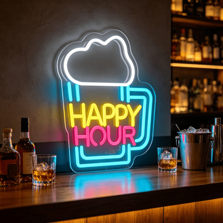 Decor Lighting Opening Hours - Lampu Dinding LED Mug Bir Happy