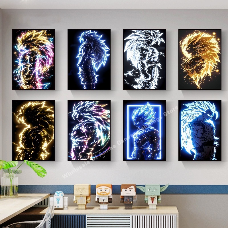 Lighting Home Decor Items - Poster Efek Cahaya Neon Anime Dragon