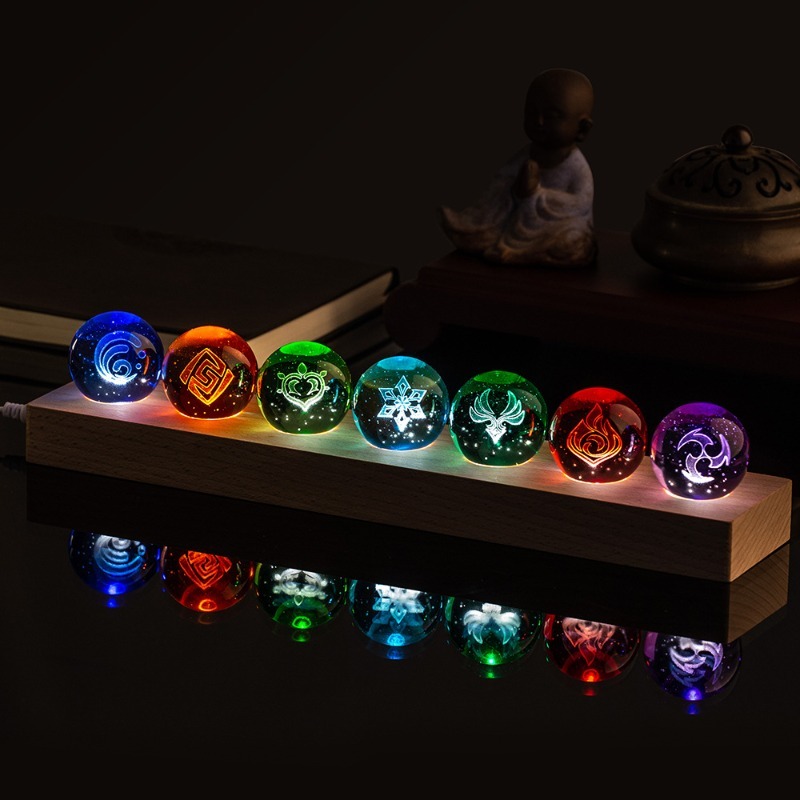 Elements Lighting Decor - Lampu Malam Bola Kristal Genshin Impact