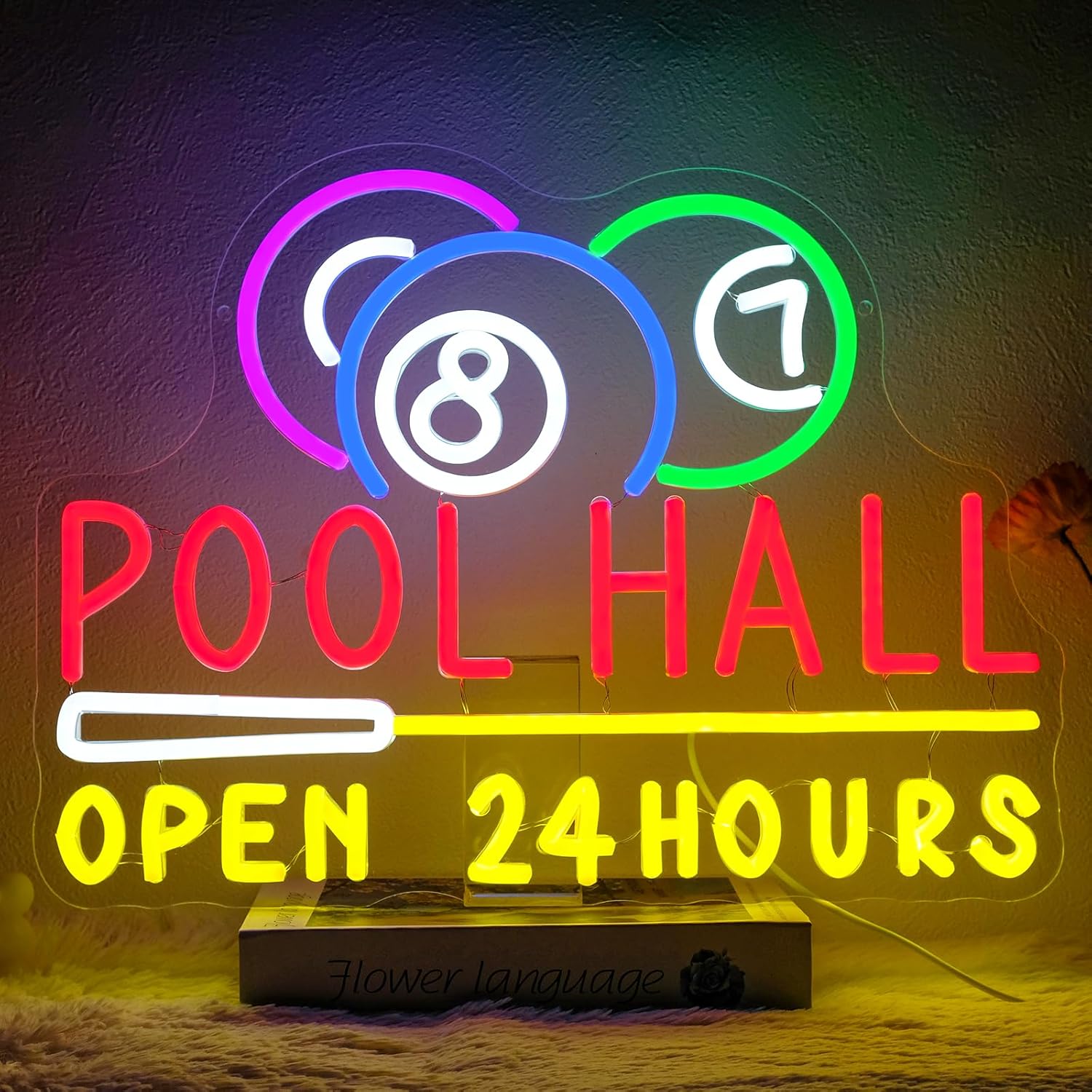 Decor Lighting Opening Hours - Lampu Neon LED Bertenaga USB untuk