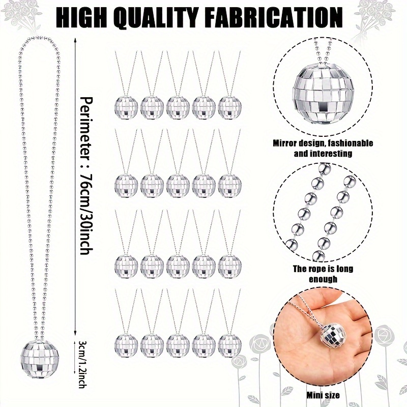 5 Buah Kalung Bola Disko Cermi - Disco Ball Mirror ulasan dan harga