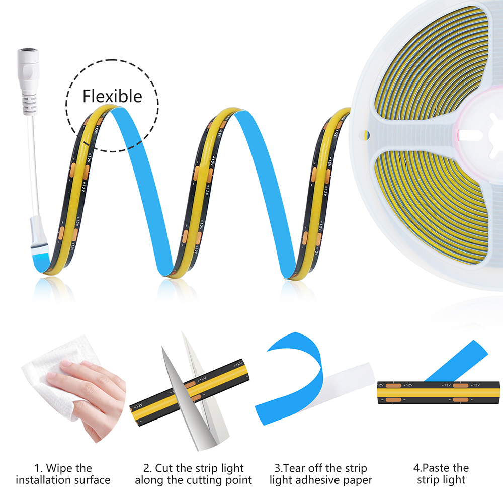 Lampu Strip LED COB 320LED 12V - Decor Lighting Uk ulasan dan harga