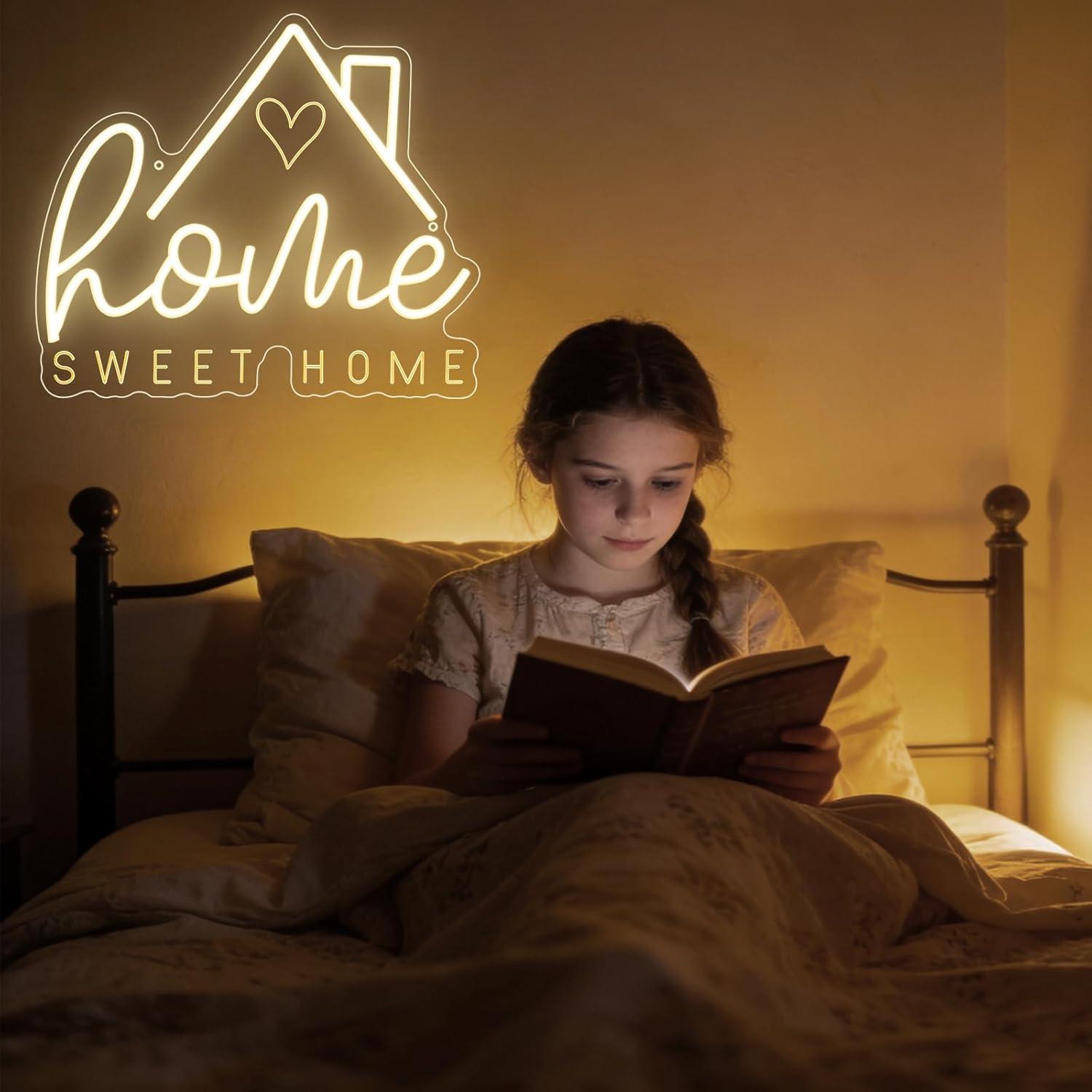 Lampu LED Neon Sweet Home USB  - Lighting Decor For Bedroom ulasan dan harga