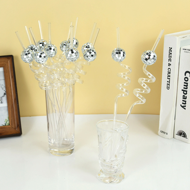 6 Buah Sedotan Bola Disko Cerm - Disco Ball Mirror ulasan dan harga