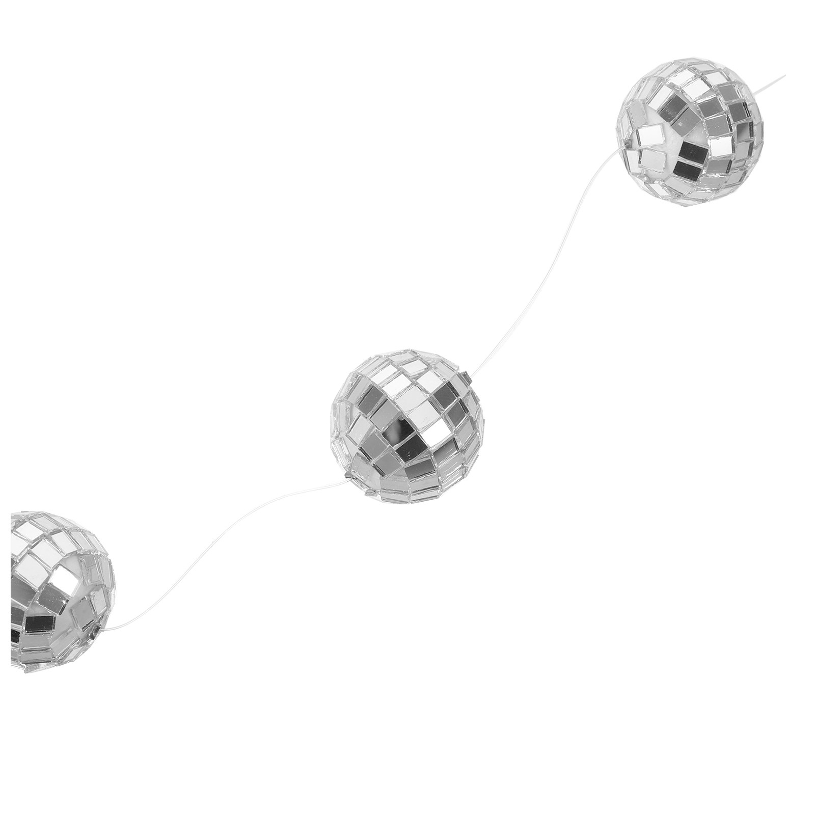 4Pcs Garland Bola Disko Perak, - Disco Ball Mirror ulasan dan harga