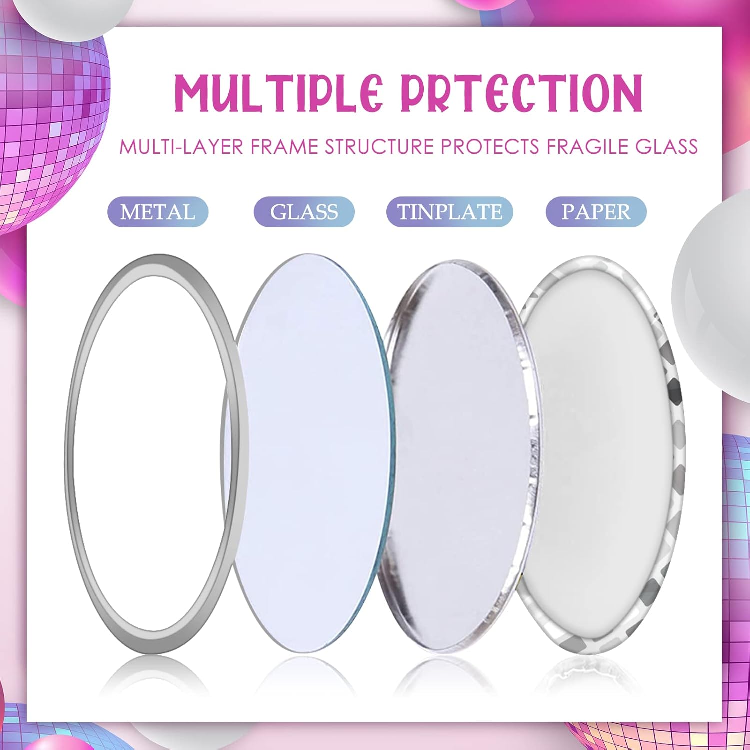 Cermin Kompak Bola Disko Cermi - Disco Ball Mirror ulasan dan harga