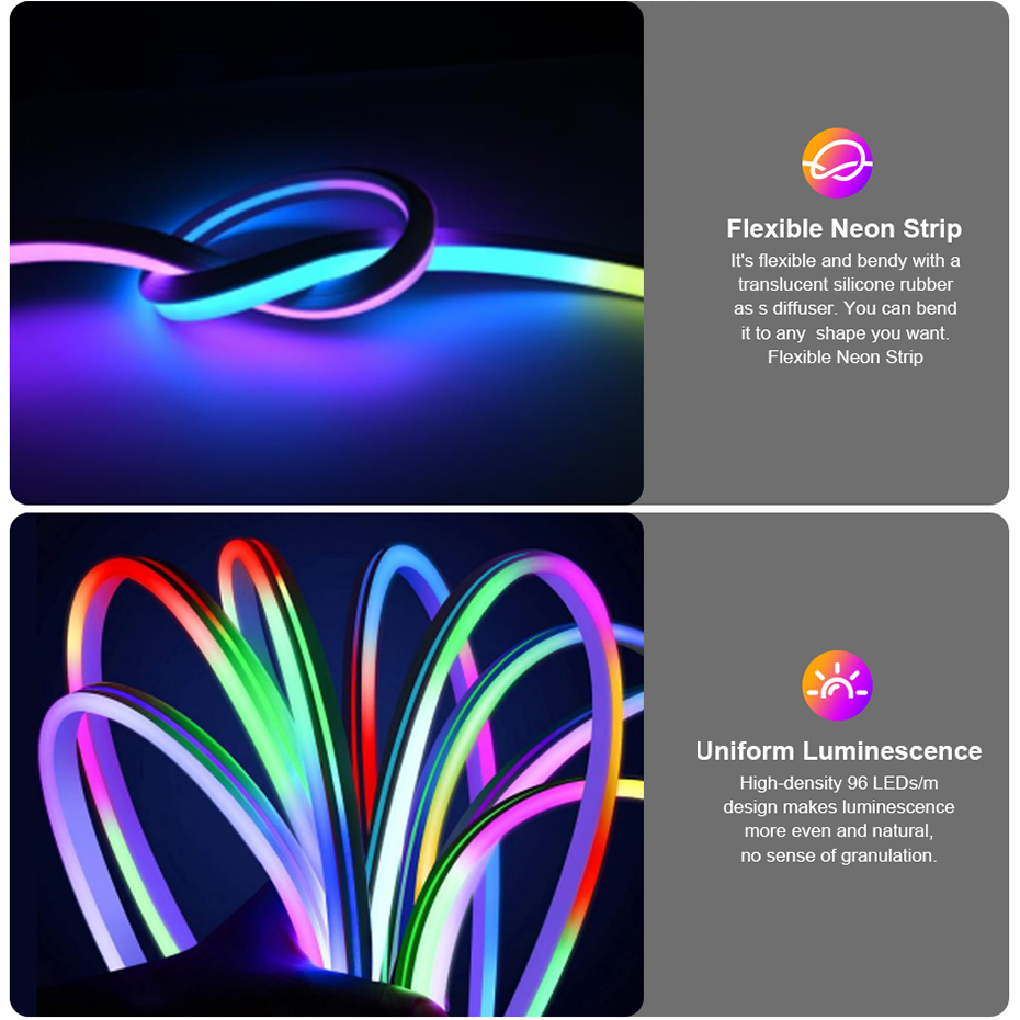 Lampu Neon LED RGBIC 12V 84LED - Decor Lighting Uk ulasan dan harga
