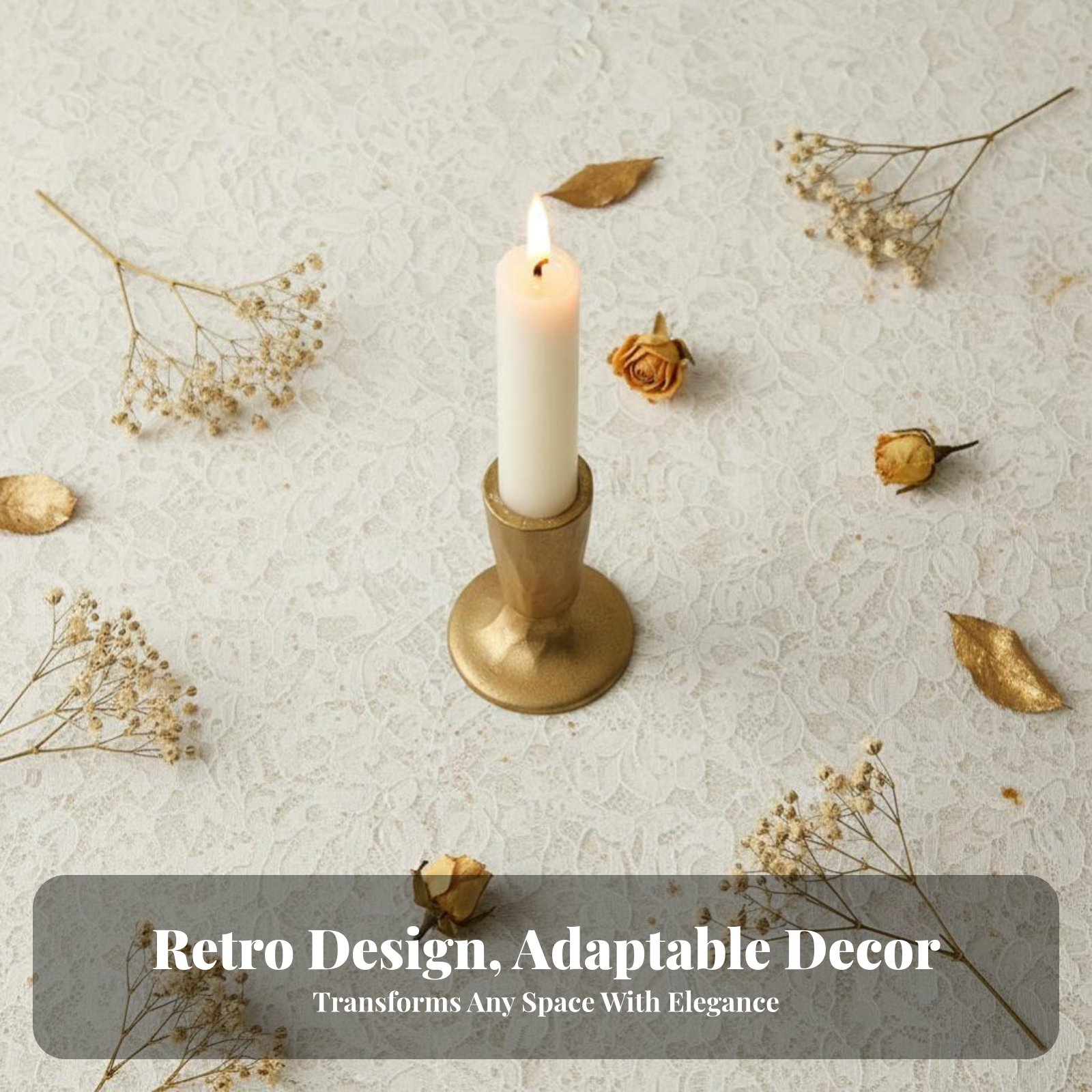 Tempat Lilin Besi Cor Emas, De - Lighting Design Decor ulasan dan harga