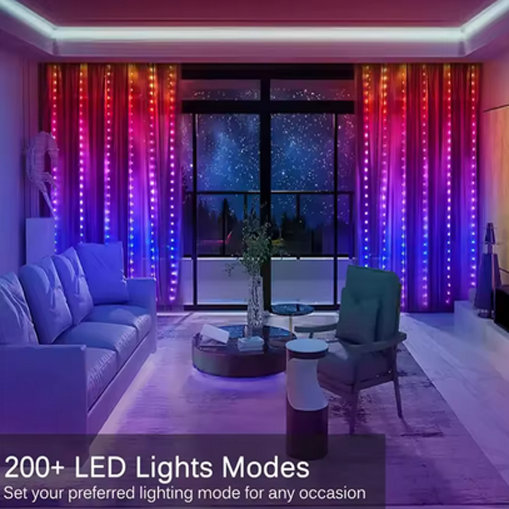 Lampu Tirai LED Pintar RGB 3M  - Lighting Decor For Bedroom ulasan dan harga
